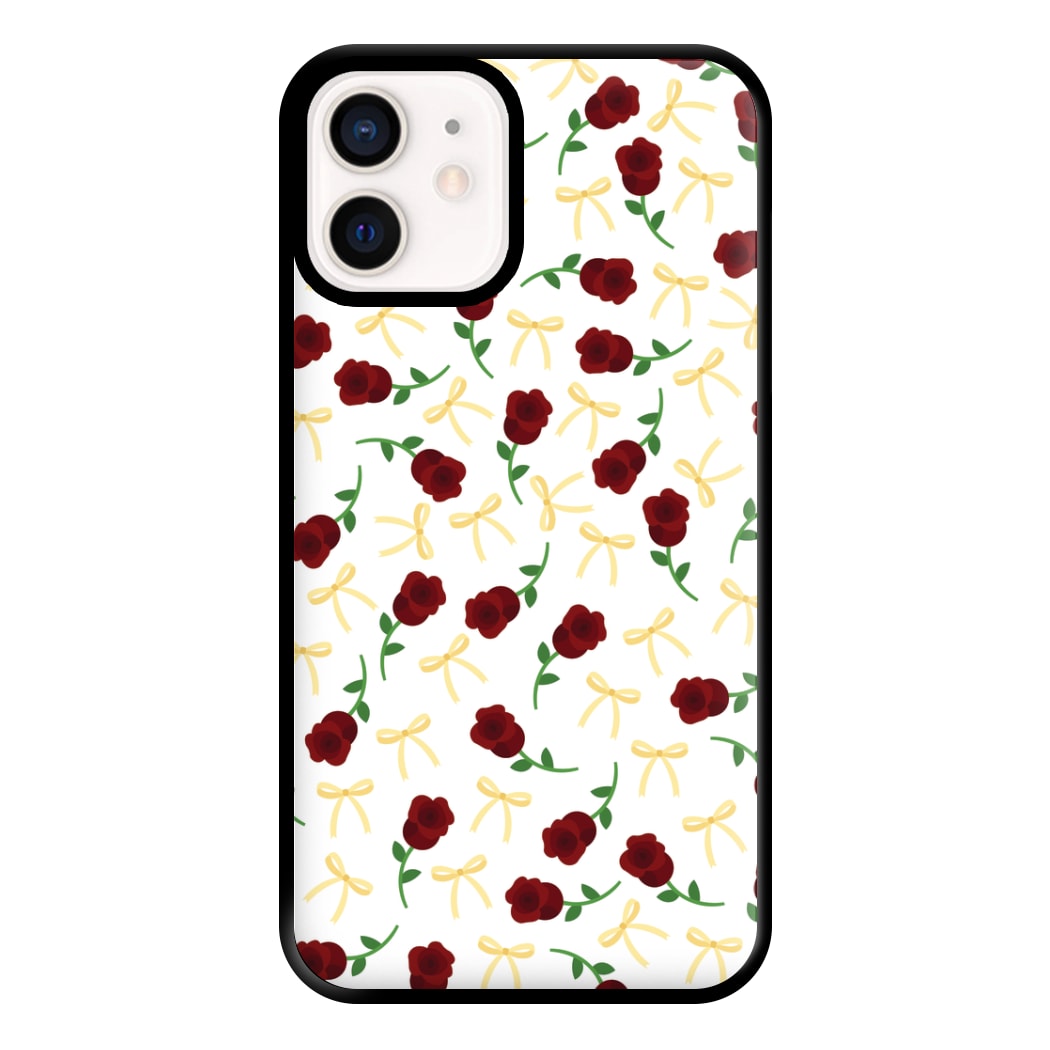 Roses And Bows Pattern Phone Case for iPhone 13 Mini