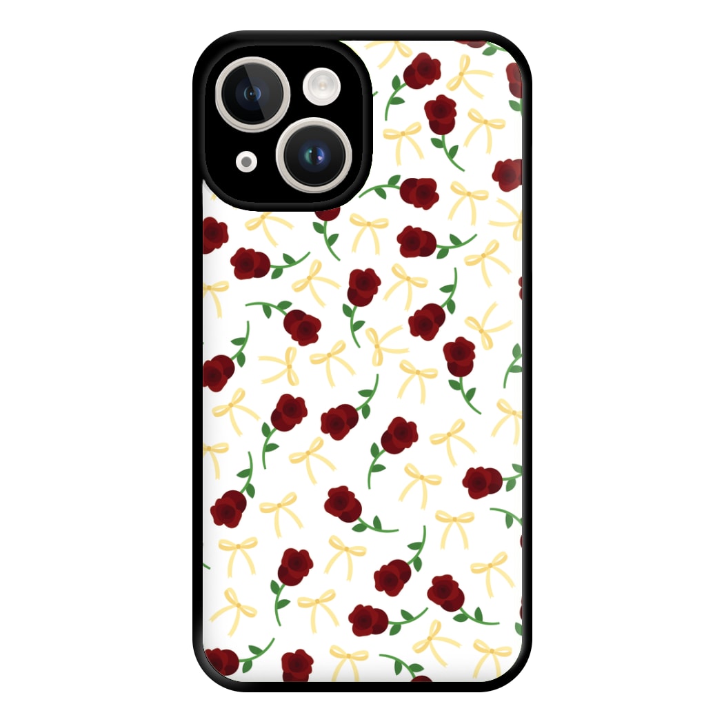 Roses And Bows Pattern Phone Case for iPhone 14