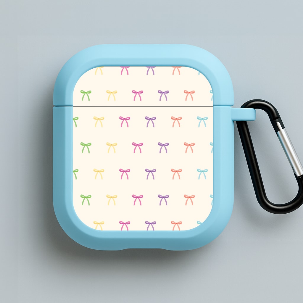 Pastel Ribbons Pattern Blue AirPods Case