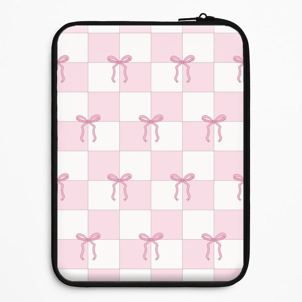 Checkered Pink Coquette Bows Universal Laptop Sleeve