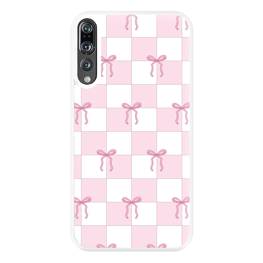 Checkered Pink Coquette Bows Phone Case for Huawei P20 Pro