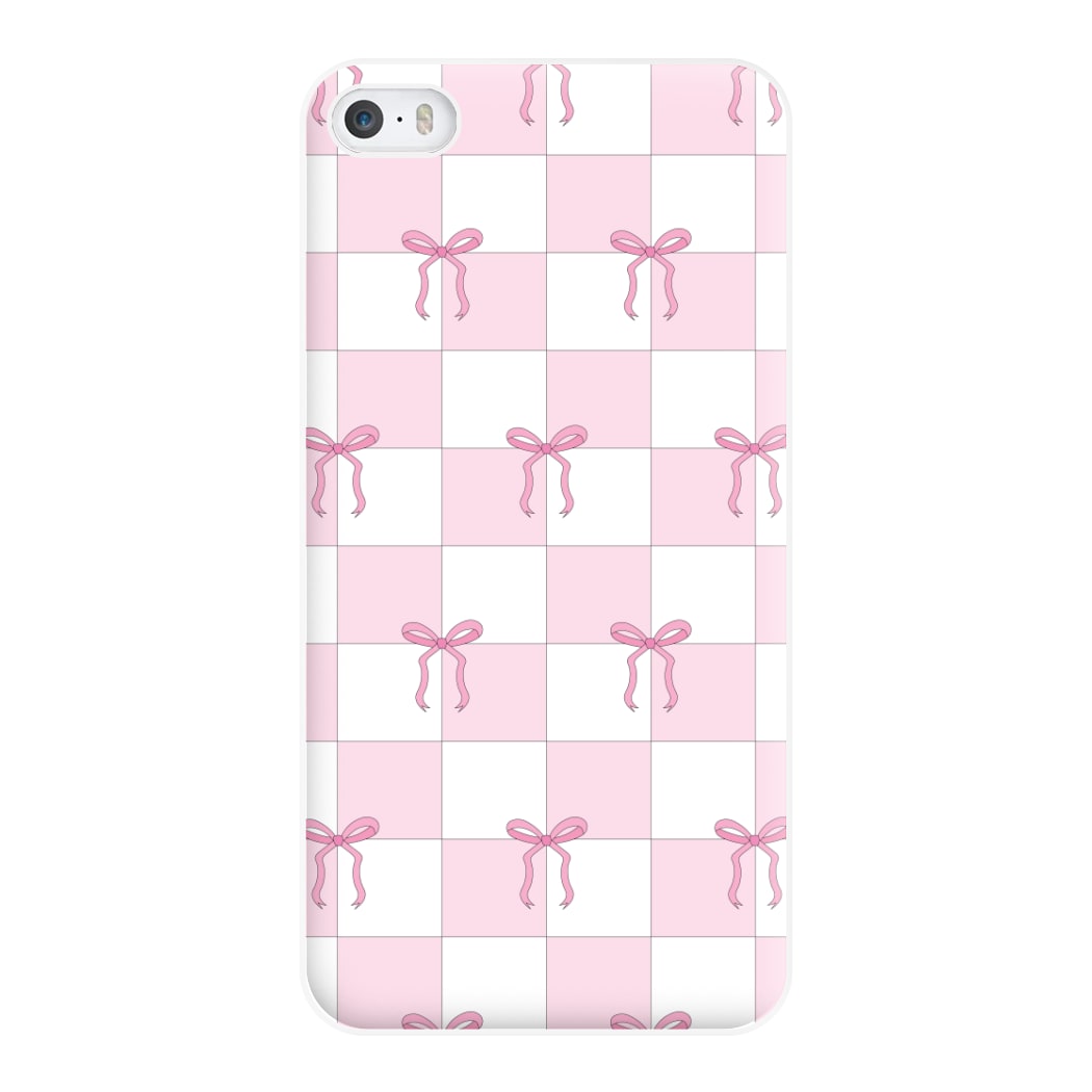 Checkered Pink Coquette Bows Phone Case for iPhone 5 / 5s / SE 2016