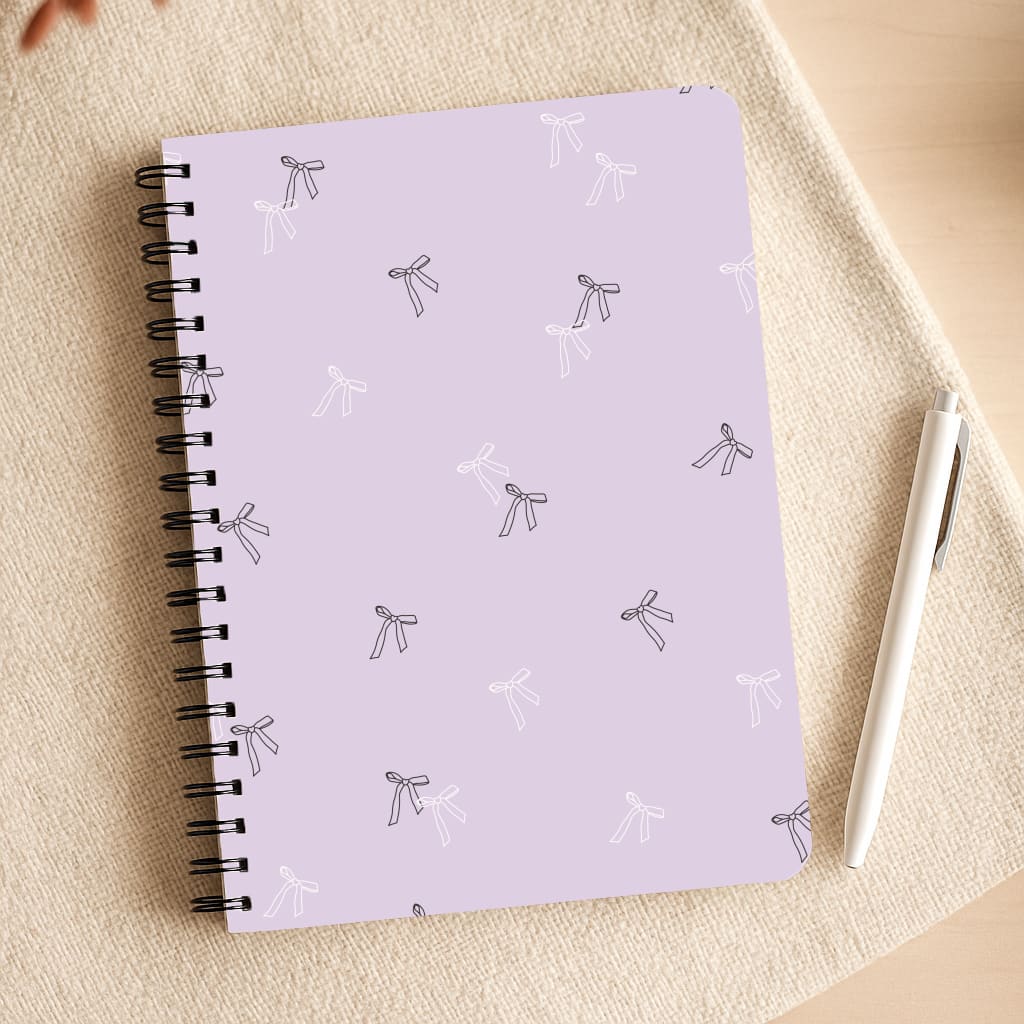 Coquette Mini Bows Pattern Purple Notepad