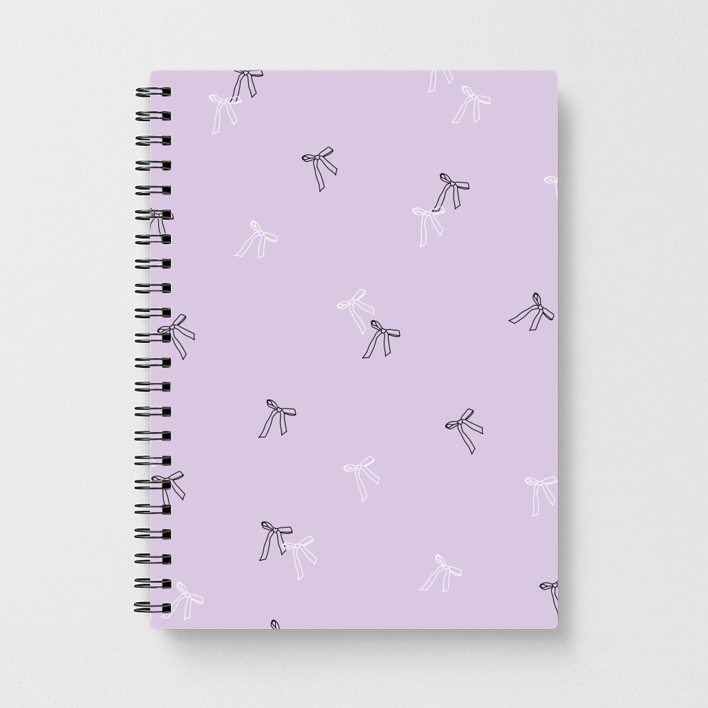 Coquette Mini Bows Pattern Purple Notebook