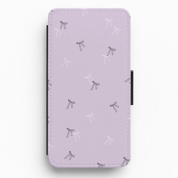Coquette Mini Bows Pattern Purple Flip / Wallet Phone Case