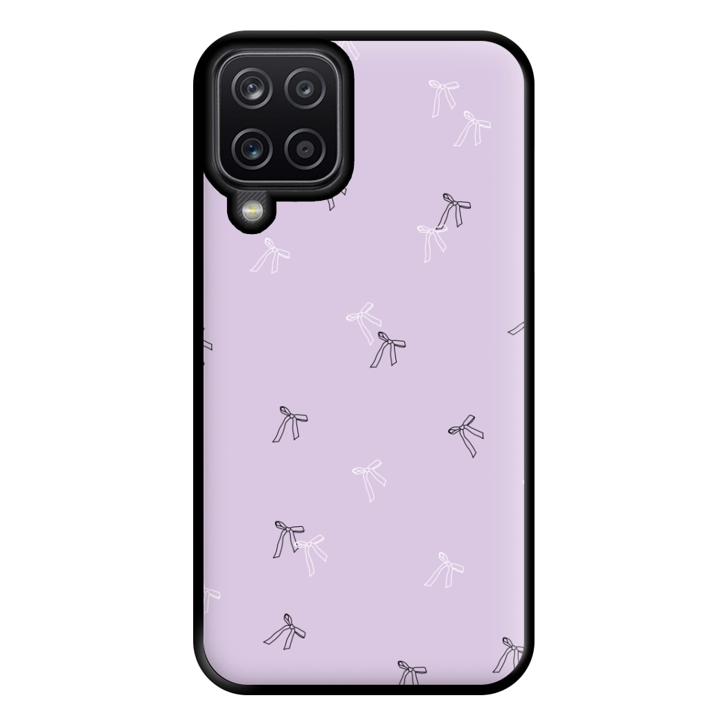 Coquette Mini Bows Pattern Purple Phone Case for Galaxy A12