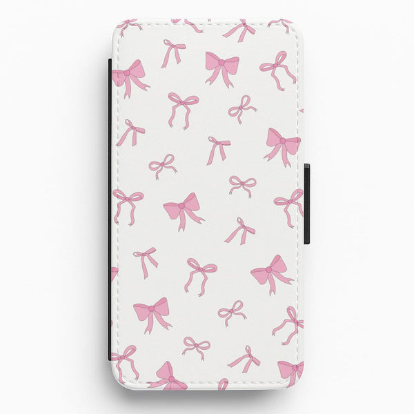 Coquette Variety Pink Bows Pattern Flip / Wallet Phone Case