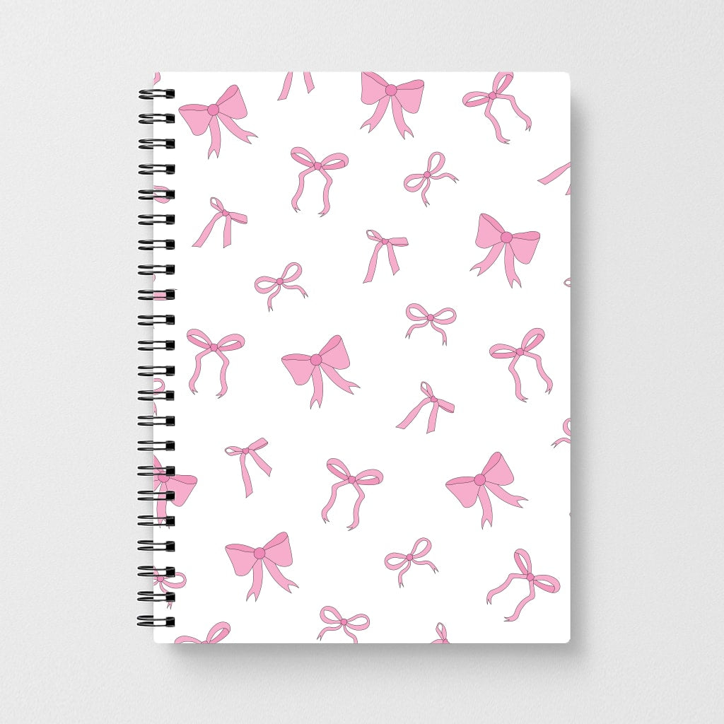Coquette Variety Pink Bows Pattern Notebook