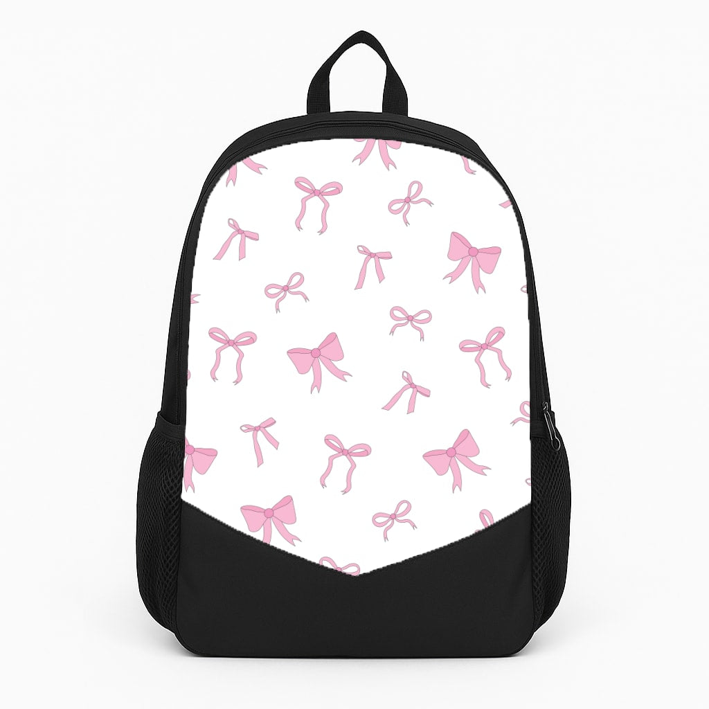 Coquette Variety Pink Bows Pattern Large Backpack