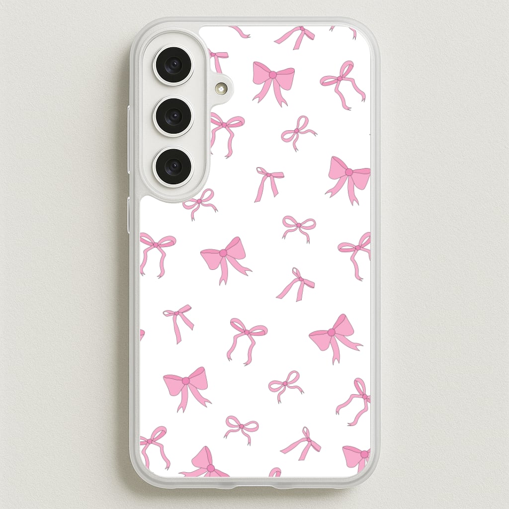Coquette Variety Pink Bows Pattern Phone Case for Galaxy S25FE