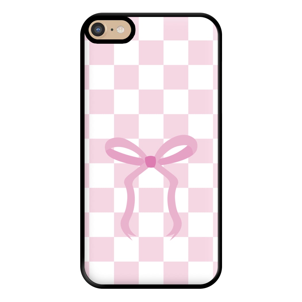 Checkered Coquette Bow Pink Phone Case for iPhone 6 Plus / 7 Plus / 8 Plus
