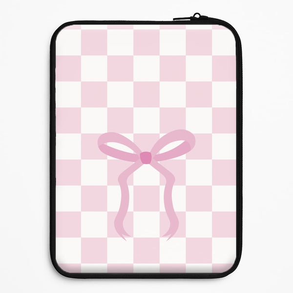 Checkered Coquette Bow Pink Universal Laptop Sleeve