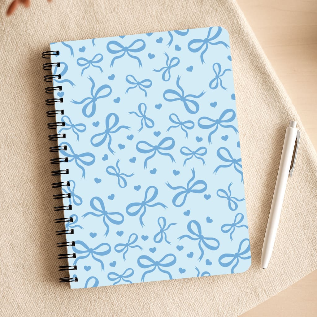 Coquette Bows And Hearts Navy Blue Notepad
