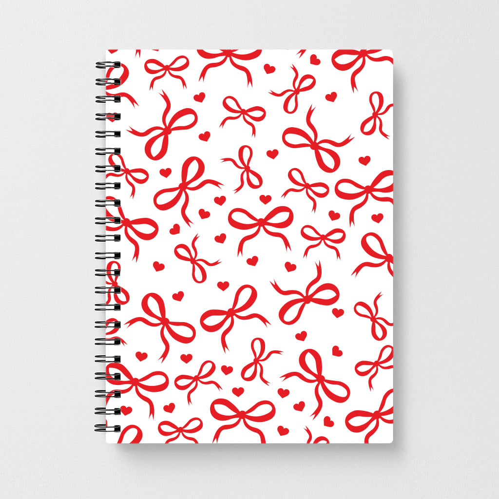 Coquette Bows And Hearts Red Notebook