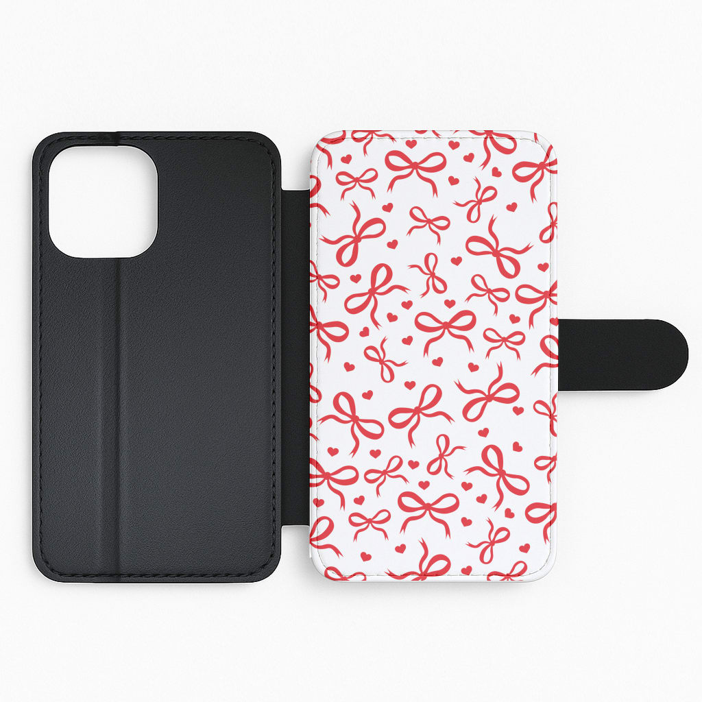 Coquette Bows And Hearts Red Flip Phone Case