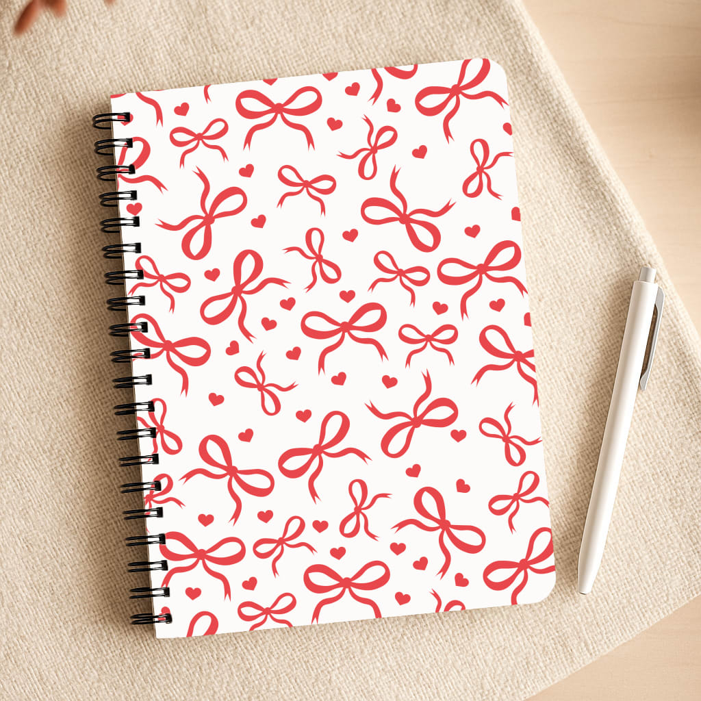 Coquette Bows And Hearts Red Notepad