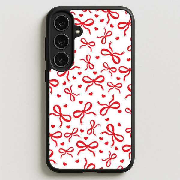 Coquette Bows And Hearts Red Phone Case for Galaxy S25FE