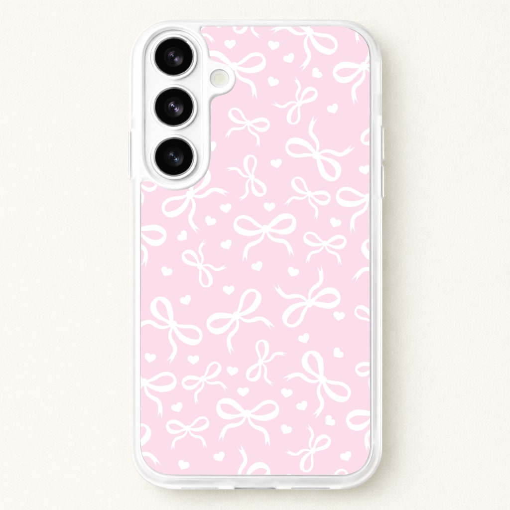 Coquette Bows And Hearts Baby Pink Phone Case for Galaxy S26 Plus