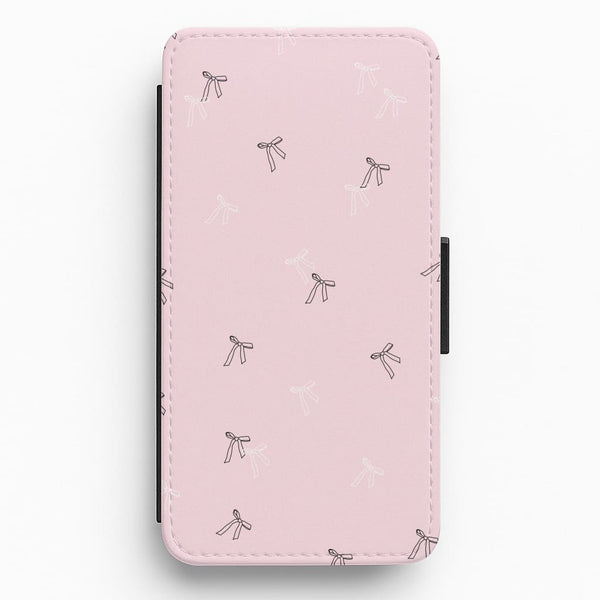 Coquette Mini Bows Pattern Pink Flip / Wallet Phone Case