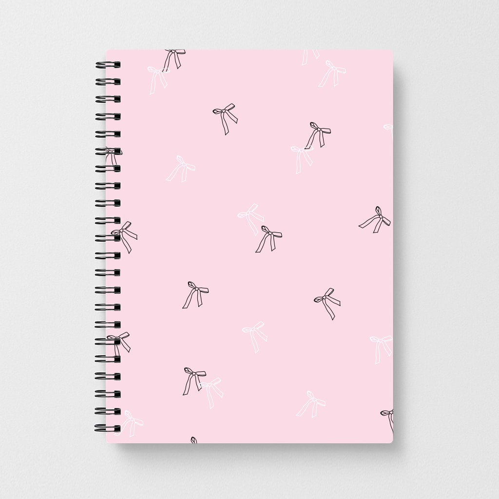 Coquette Mini Bows Pattern Pink Notebook