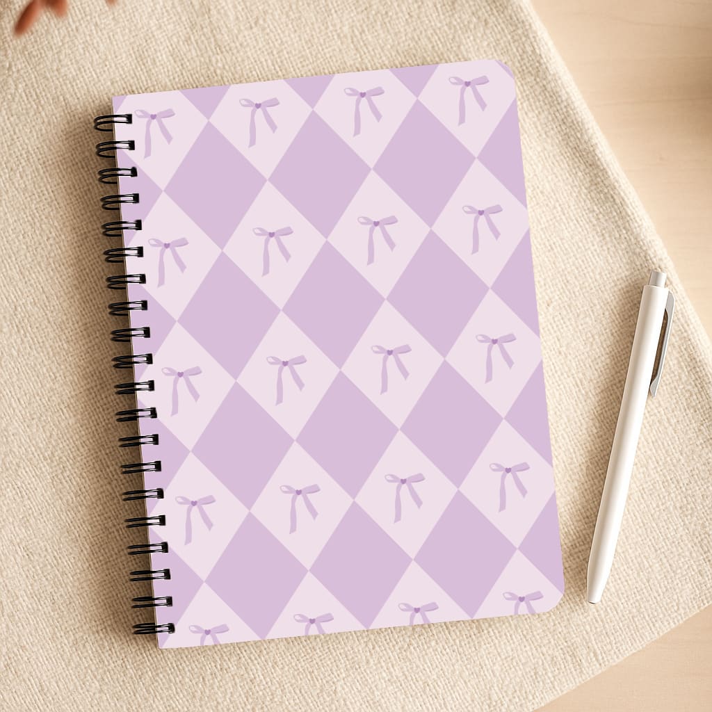 Purple Argyle Coquette Pattern Notepad