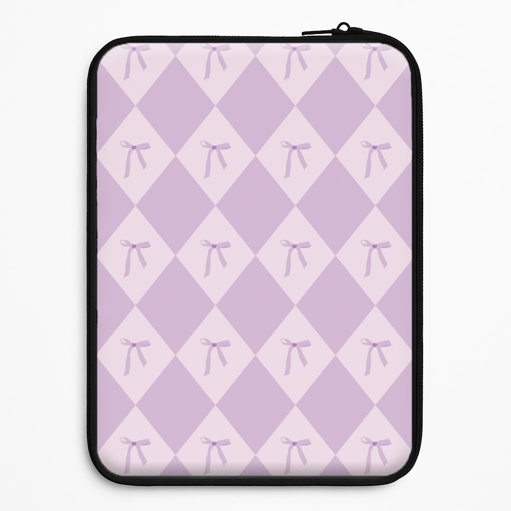 Purple Argyle Coquette Pattern Universal Laptop Sleeve