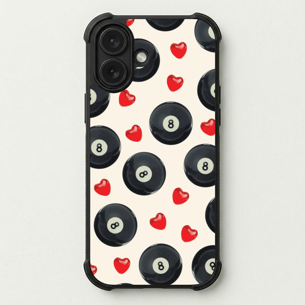8-Balls And Hearts Pattern Phone Case — Bumper case