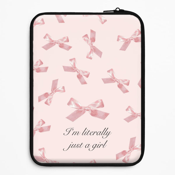 I'm Literally Just A Girl Bows Pattern Universal Laptop Sleeve