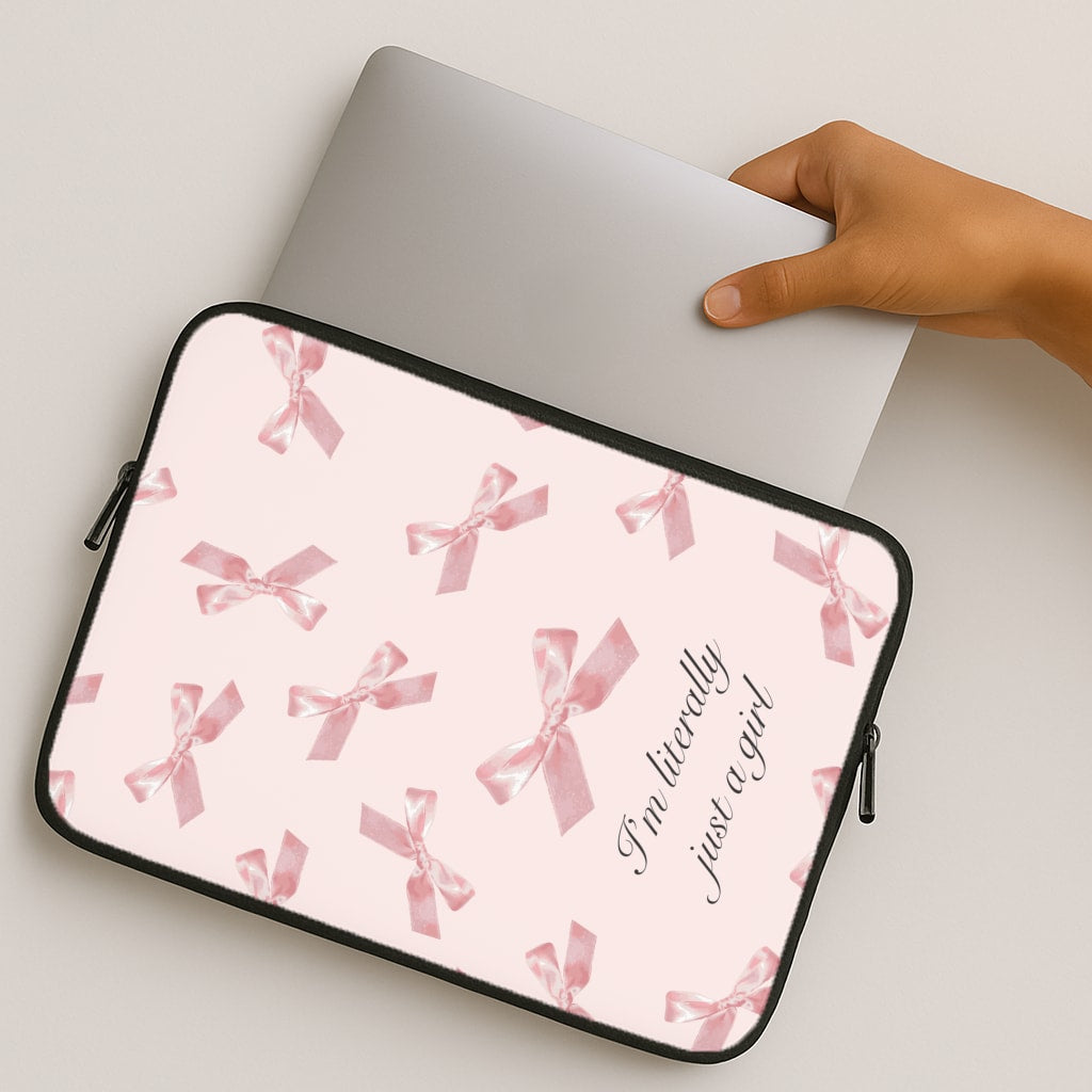 I'm Literally Just A Girl Bows Pattern MacBook Case