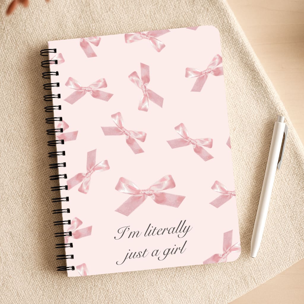 I'm Literally Just A Girl Bows Pattern Notepad