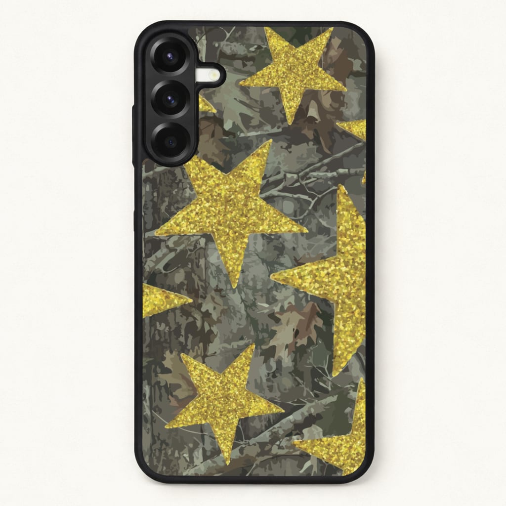 Camo And Glitter Stars Pattern Phone Case for Galaxy A17