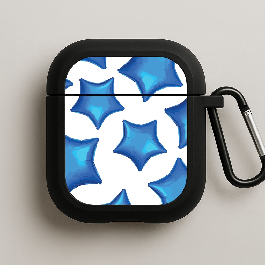 Blue Star Balloons Pattern AirPods Case