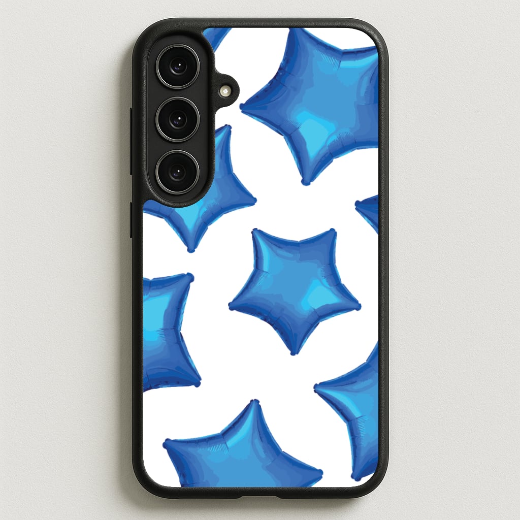 Blue Star Balloons Pattern Phone Case for Galaxy S25FE