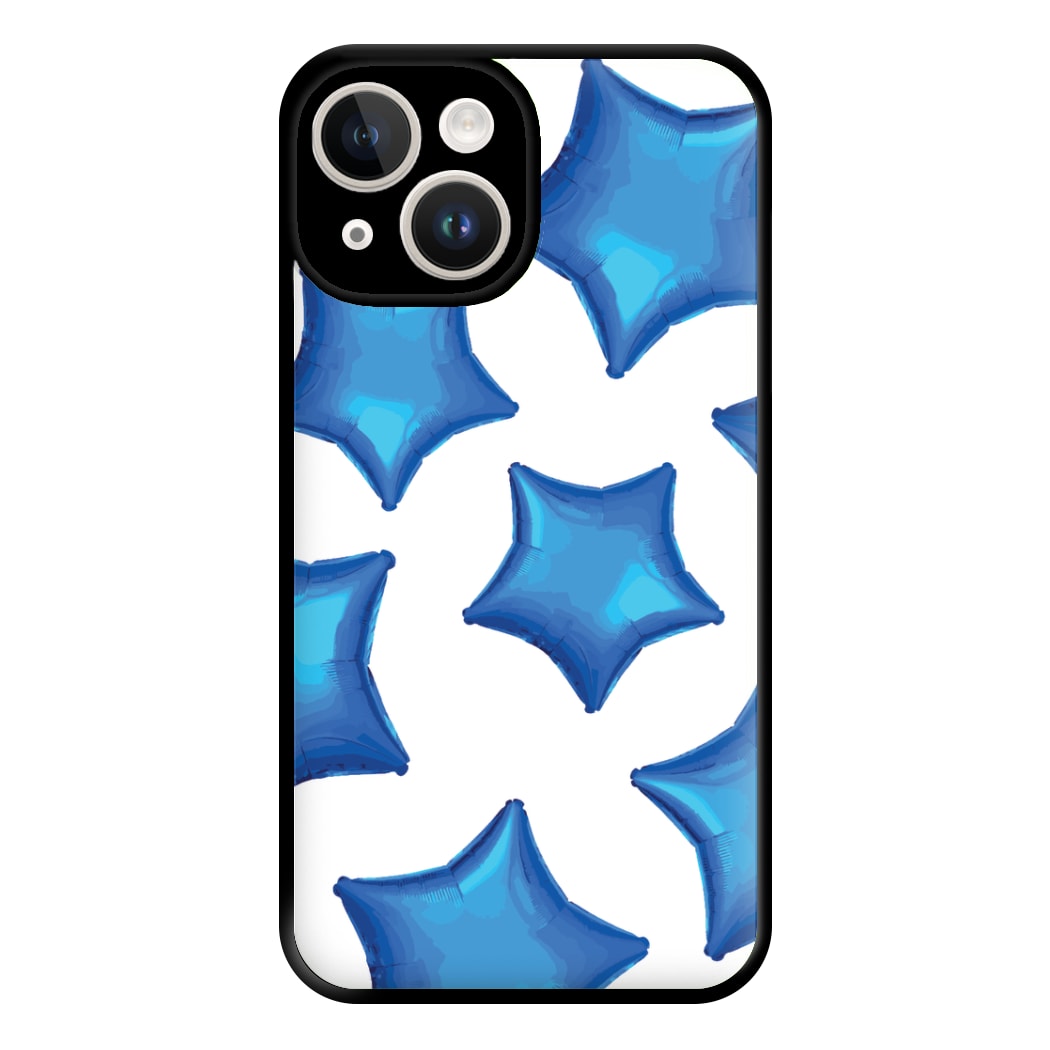 Blue Star Balloons Pattern Phone Case for iPhone 14
