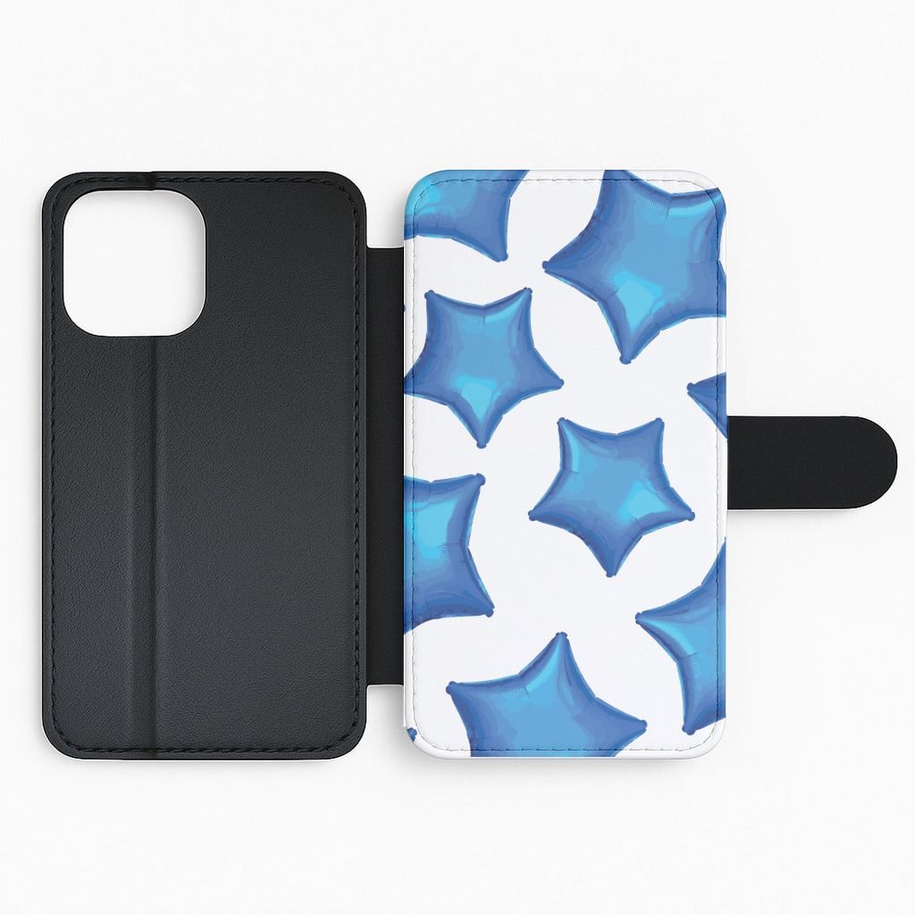 Blue Star Balloons Pattern Flip Phone Case