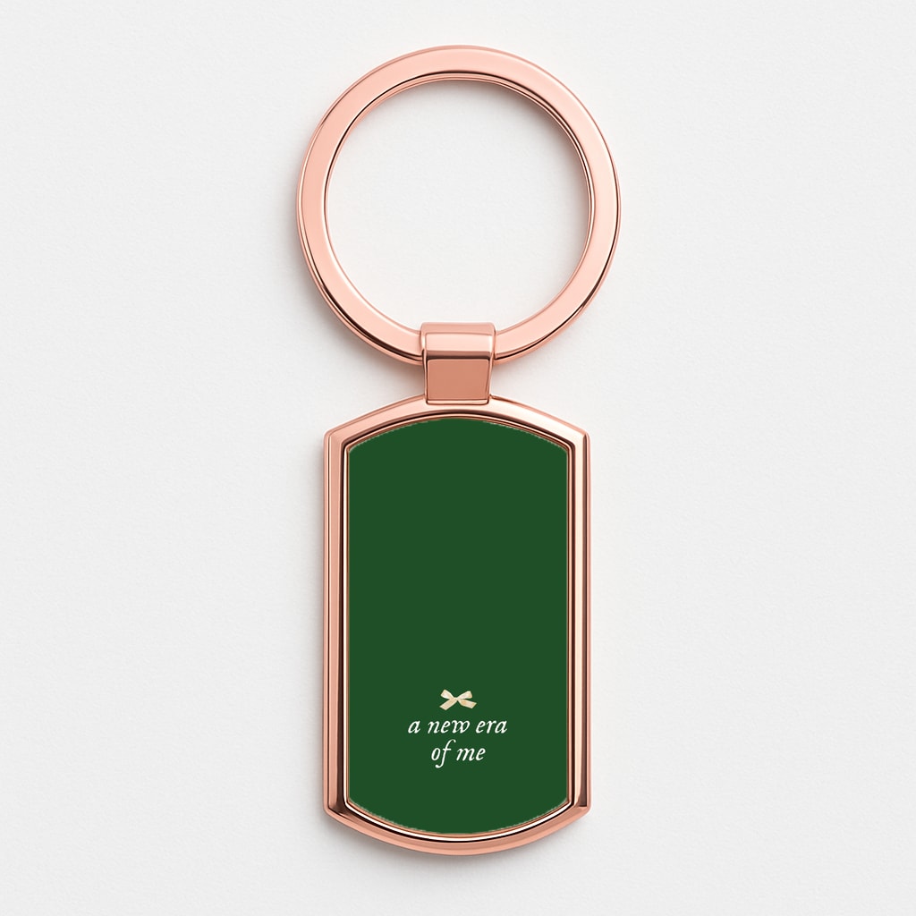 Coquette A New Era Of Me Green Rose Gold Keyring