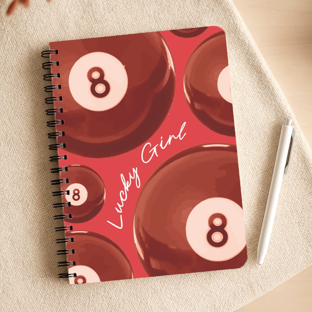 8-Ball Lucky Girl Pattern Notepad