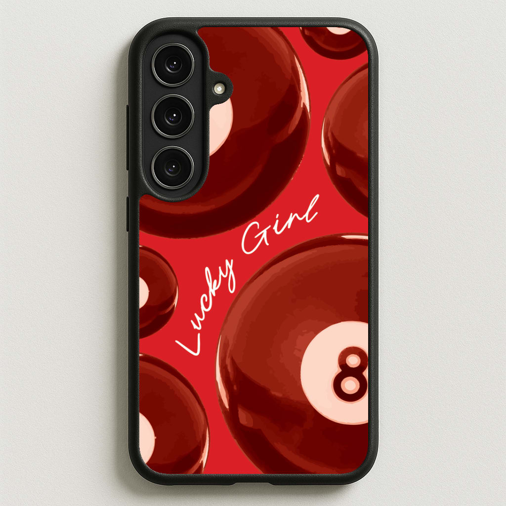 8-Ball Lucky Girl Pattern Phone Case for Galaxy S25FE