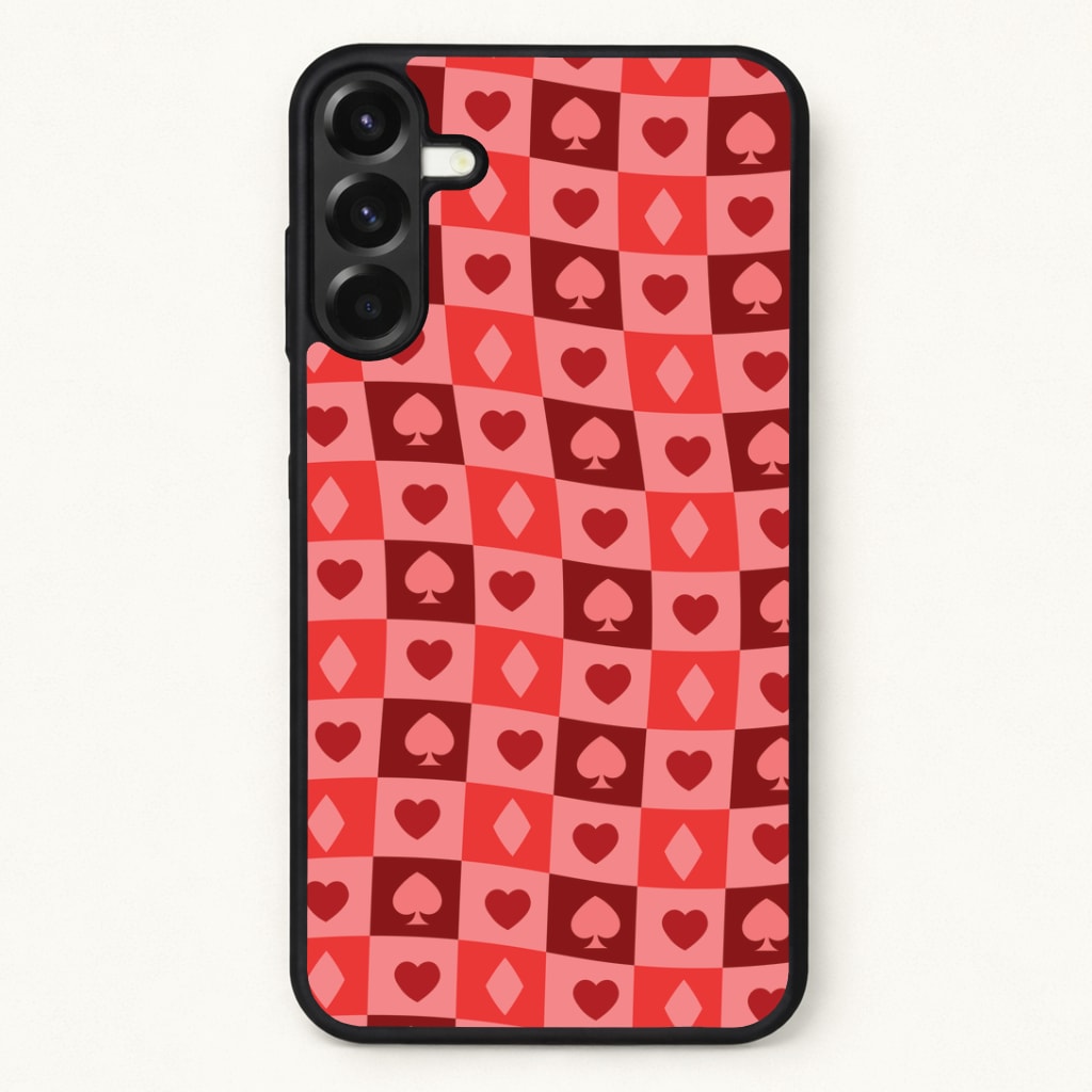 Card Suits Pattern Red Phone Case for Galaxy A37