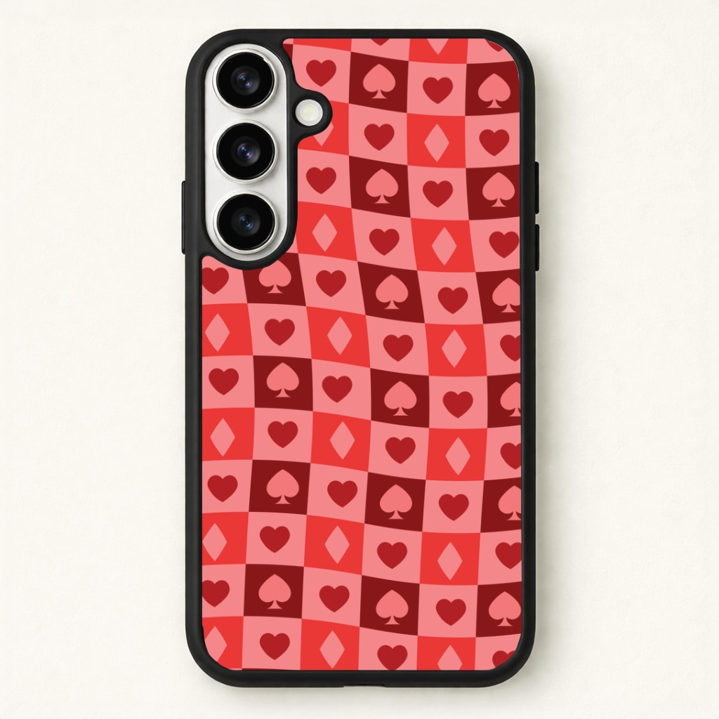 Card Suits Pattern Red Phone Case for Galaxy S26