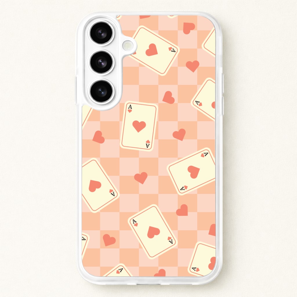 Cute Playing Cards And Hearts Pattern Phone Case for Galaxy S26 Plus