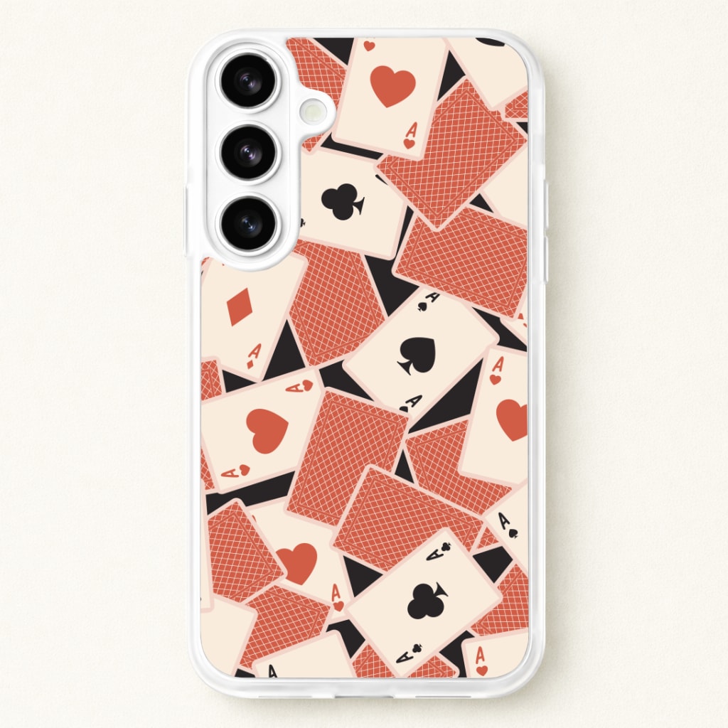 Playing Cards Collage Pattern Phone Case for Galaxy S26 Plus