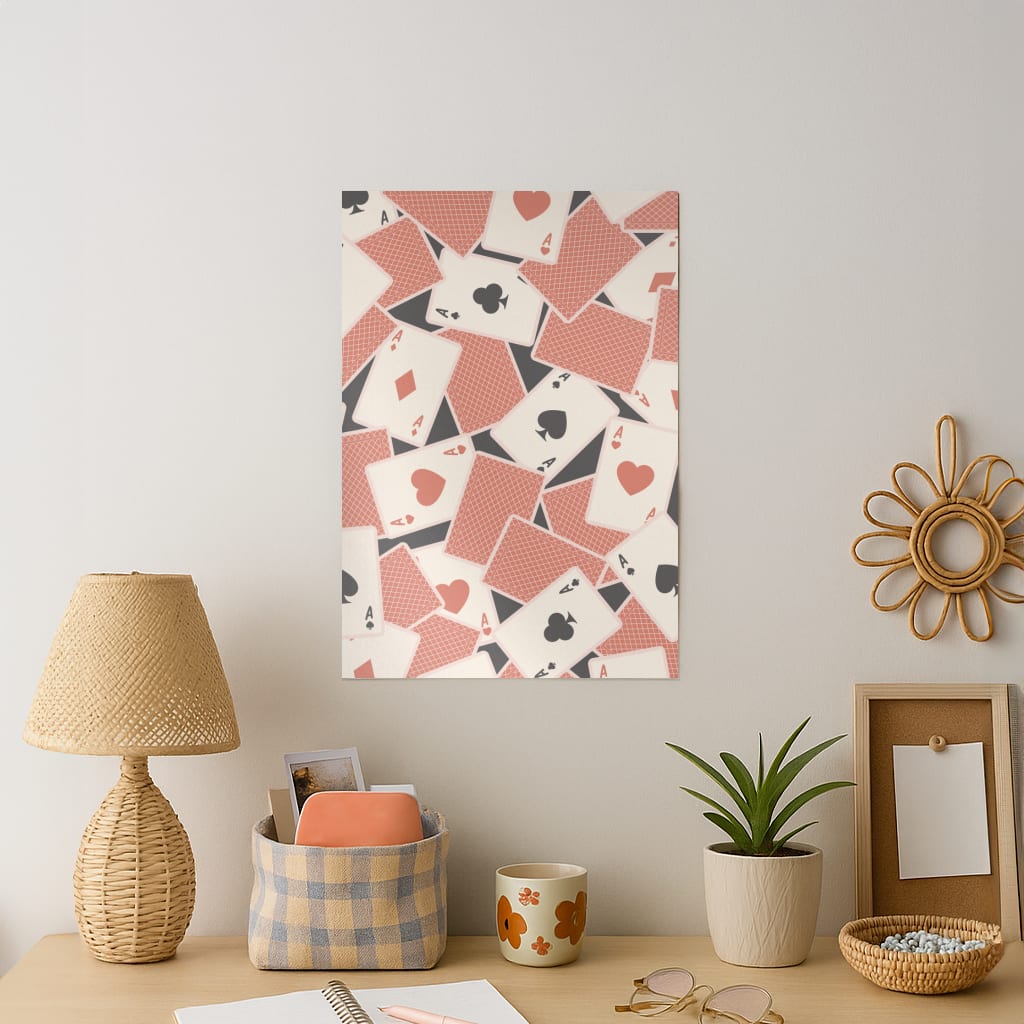 Playing Cards Collage Pattern Art Print