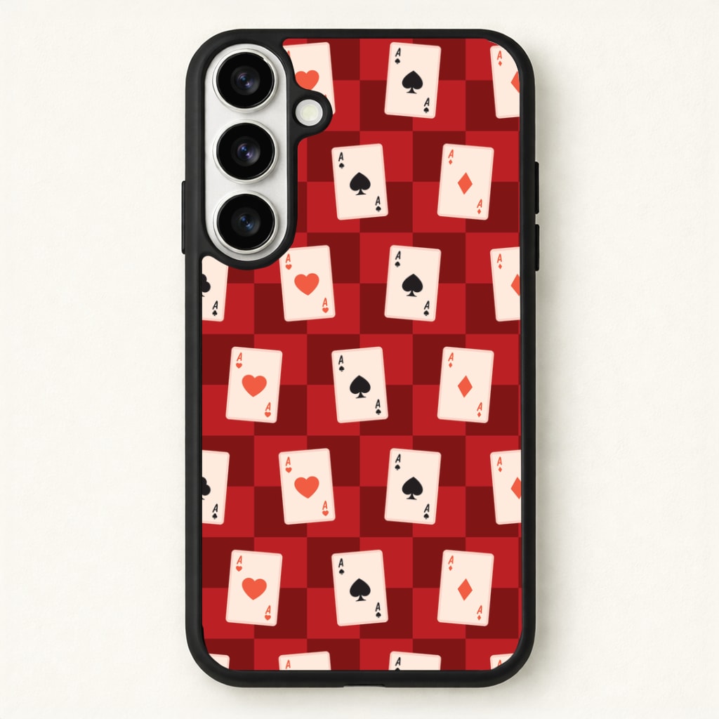 Card Deck Checkered Pattern Phone Case for Galaxy S26 Plus