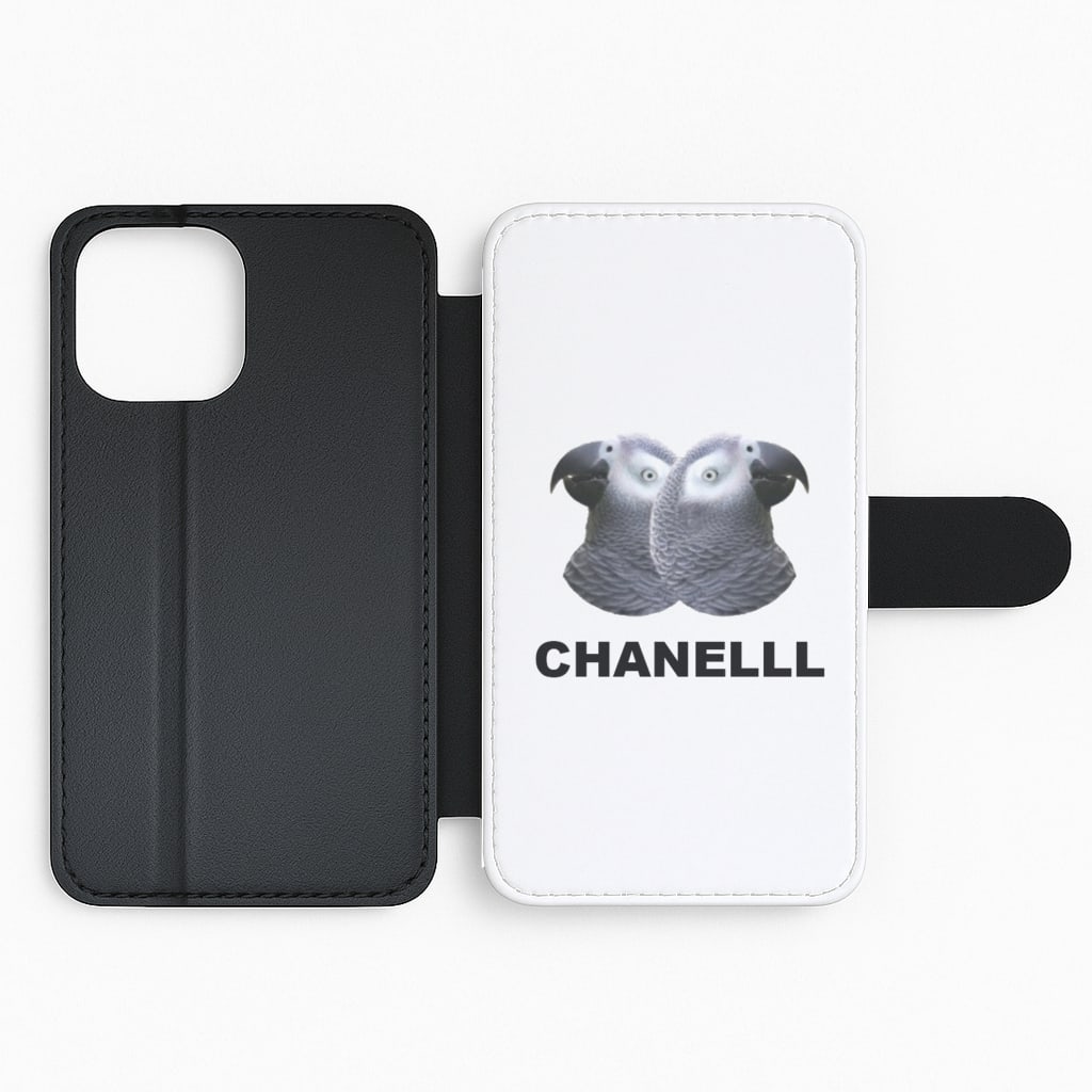 Chanel The African Grey Logo Flip Phone Case