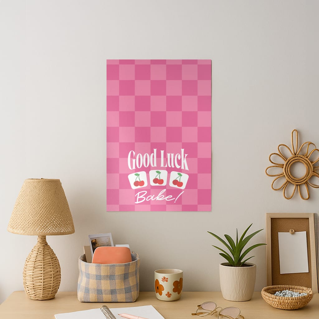 Good Luck Babe Cherries Art Print