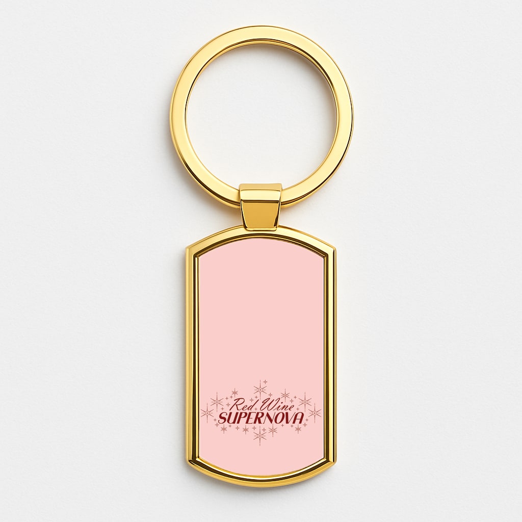 Red Wine Supernova Gold Keyring