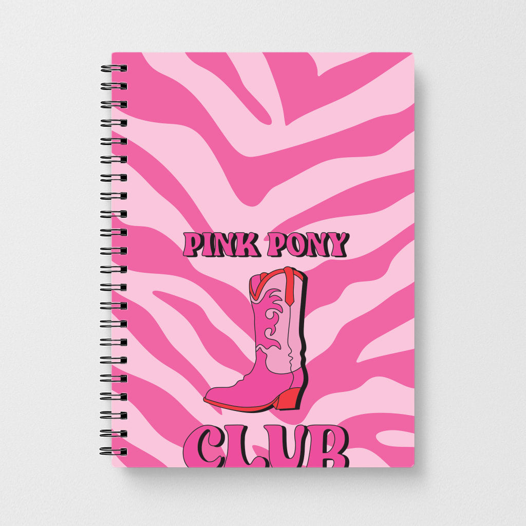 Zebra Print Pink Pony Club Notebook