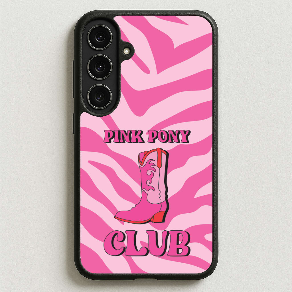 Zebra Print Pink Pony Club Phone Case for Galaxy S25FE
