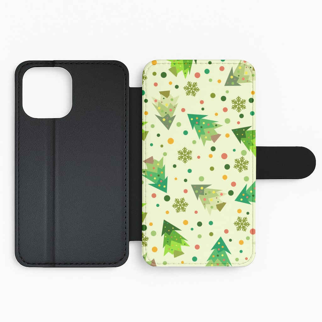 Trees & Snowflakes Christmas Flip Phone Case